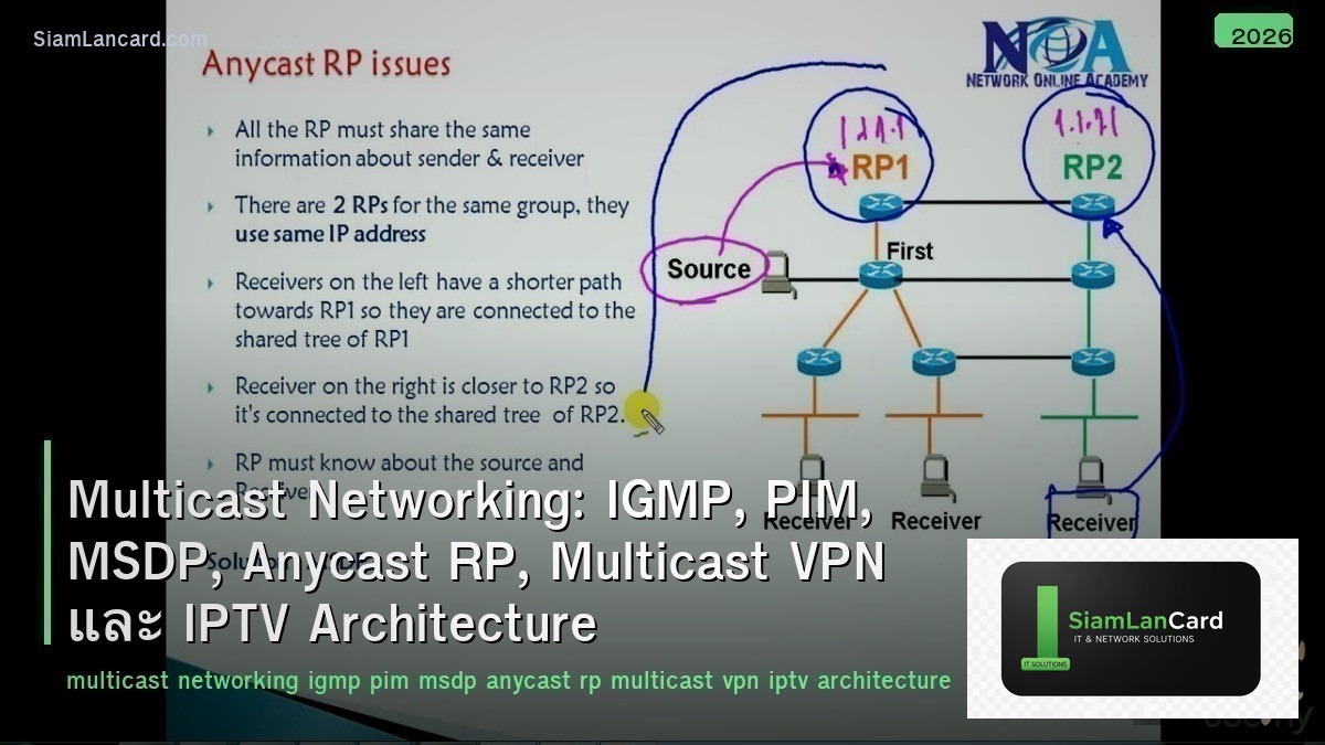 Multicast Networking: IGMP, PIM, MSDP, Anycast RP, Multicast VPN และ IPTV Archit