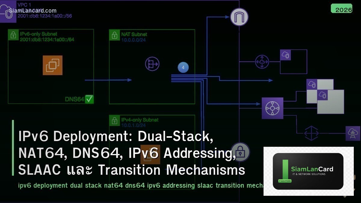 IPv6 Deployment: Dual-Stack, NAT64, DNS64, IPv6 Addressing, SLAAC และ Transition