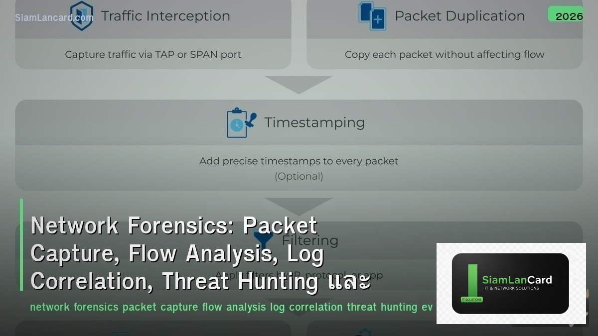 Network Forensics: Packet Capture, Flow Analysis, Log Correlation, Threat Huntin