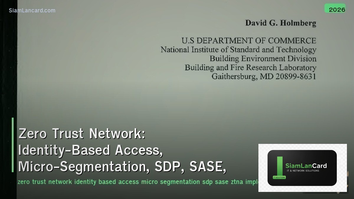 Zero Trust Network: Identity-Based Access, Micro-Segmentation, SDP, SASE, ZTNA แ