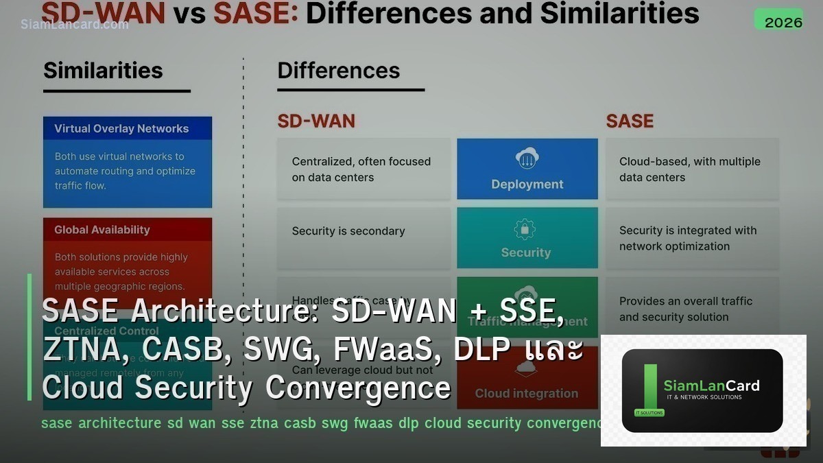 SASE Architecture: SD-WAN + SSE, ZTNA, CASB, SWG, FWaaS, DLP และ Cloud Security