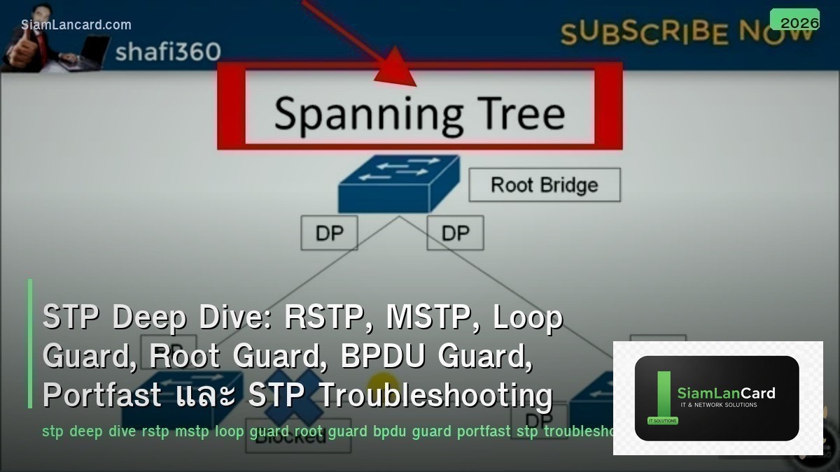 STP Deep Dive: RSTP, MSTP, Loop Guard, Root Guard, BPDU Guard, Portfast และ STP