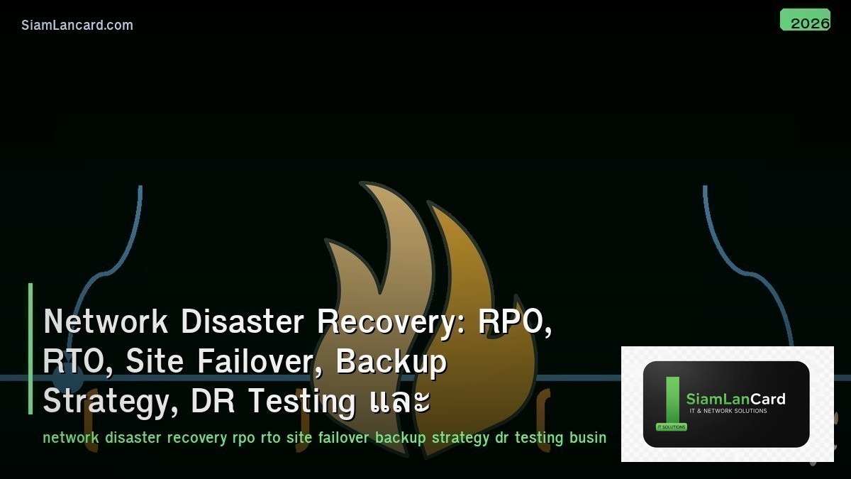 Network Disaster Recovery: RPO, RTO, Site Failover, Backup Strategy, DR Testing