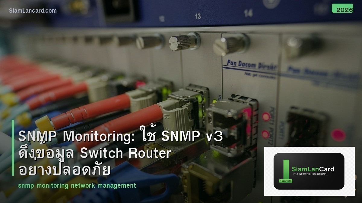 SNMP Monitoring: ใช้ SNMP v3 ดึงข้อมูล Switch Router อย่างปลอดภัย