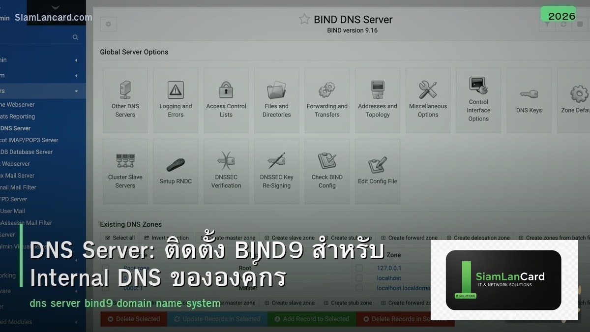 DNS Server: ติดตั้ง BIND9 สำหรับ Internal DNS ขององค์กร