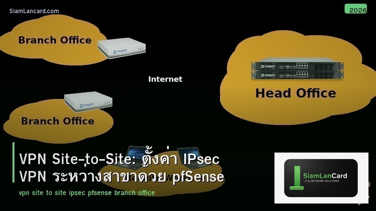 VPN Site-to-Site: ตั้งค่า IPsec VPN ระหว่างสาขาด้วย pfSense