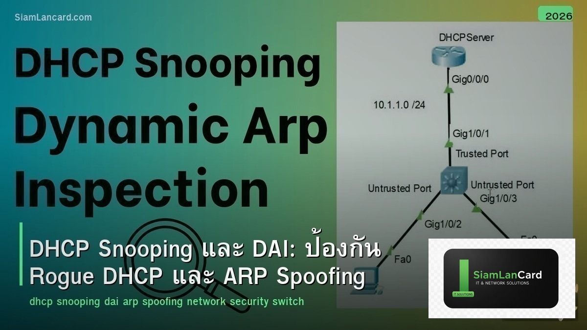 DHCP Snooping และ DAI: ป้องกัน Rogue DHCP และ ARP Spoofing