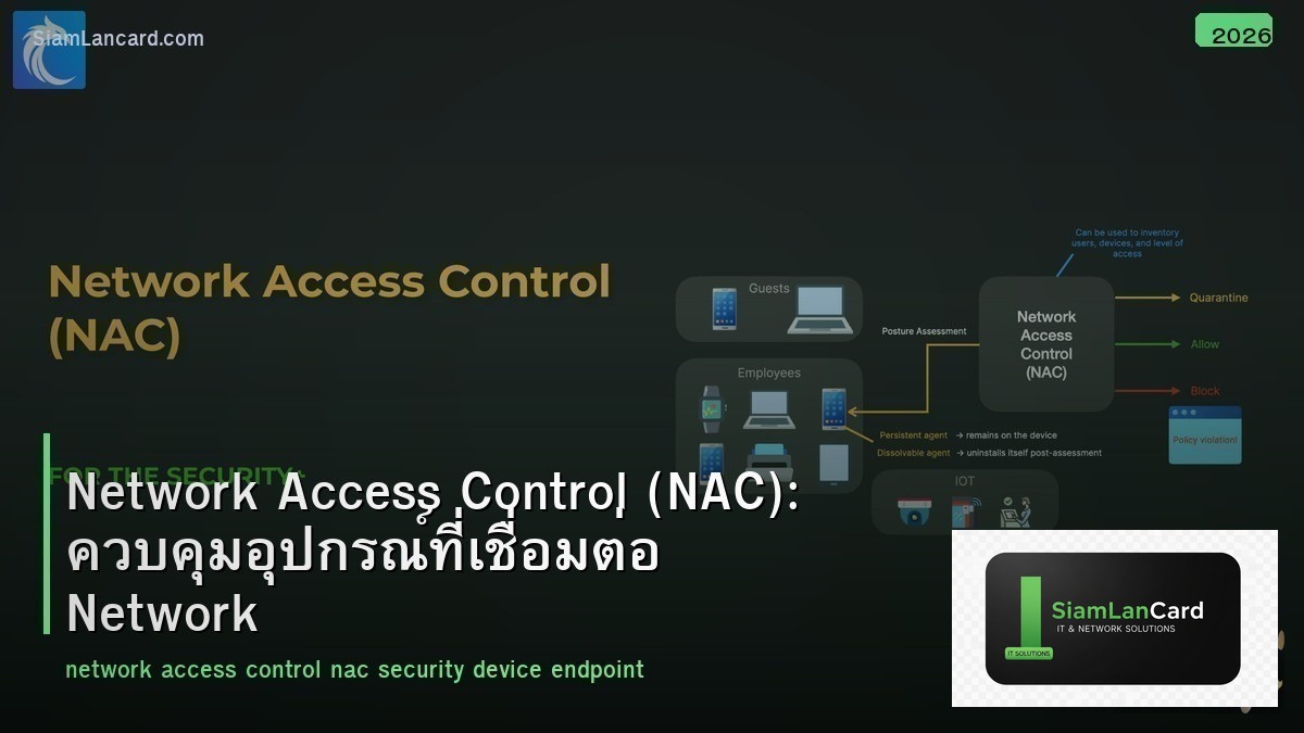 Network Access Control (NAC): ควบคุมอุปกรณ์ที่เชื่อมต่อ Network