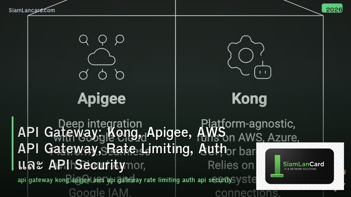 API Gateway: Kong, Apigee, AWS API Gateway, Rate Limiting, Auth และ API Security